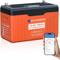 batterie ECO-WORTHY – 12 V | 100AH, 1280 Wh – Orange/Noir | Lithium Bluetooth Lifepo4 avec Protection Basse température et 100A BMS