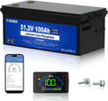 DCHOUSE batterie, 48 V – 100 Ah | Noir/Bleu, moniteur LCD et application mobile Bluetooth – courant de crête 600A