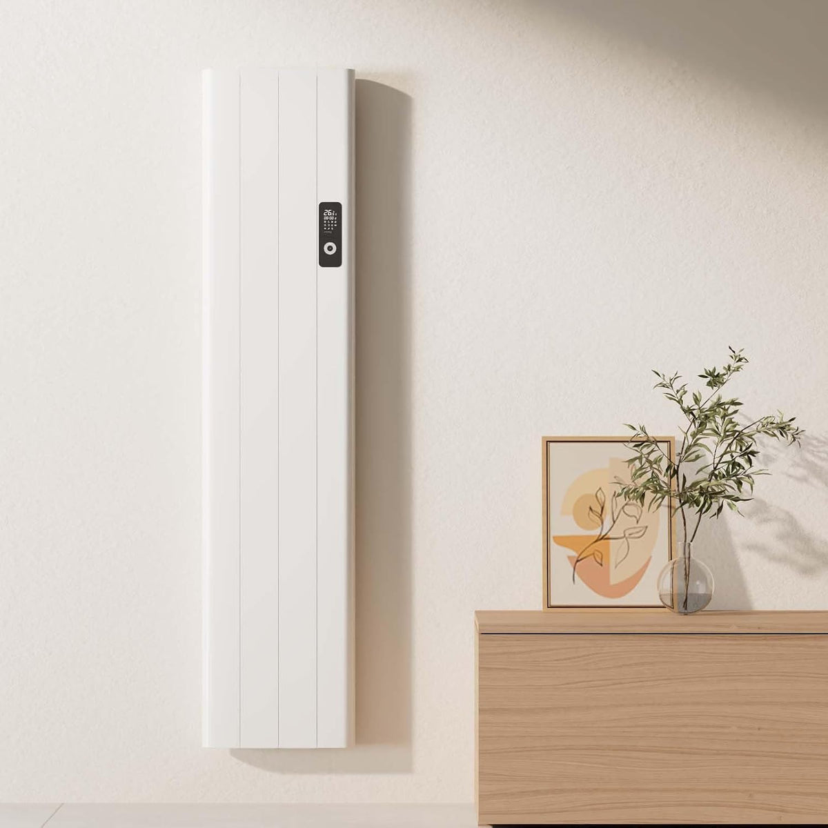 Radiateurs EMKE – Blanc | Chauffage Électrique Mural, Radiateur Électrique 1000 Watt – Chauffage d'Appoint | Fonction APP WiFi