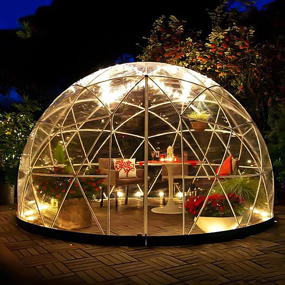 Abris de jardin Tente | 3,7 x 2,2 m, 10 m – Transparent | dôme igloo résistante aux intempéries, jardinage et événements