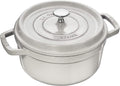 Cocottes STAUB – 22 CM | Blanc, COCOTTE Truffe he en Fonte avec Picots Ronde