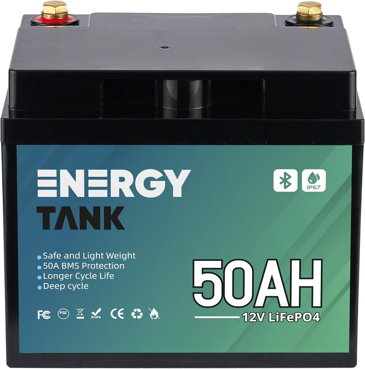 EnergyTank batterie, 12 V – 50 Ah | Noir/Vert