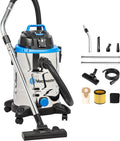 aspirateur eau et poussière Vacmaster – 1500 W | 30 L, Noir/Argent/Bleu – VQ1530SFDC | Fonction Soufflerie Aspirateur