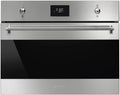 Fours encastrables Smeg – 40 litres | 45 cm, Noir/Argent – Micro ondes Combiné Encastrable SO4301M1X | combiné compact