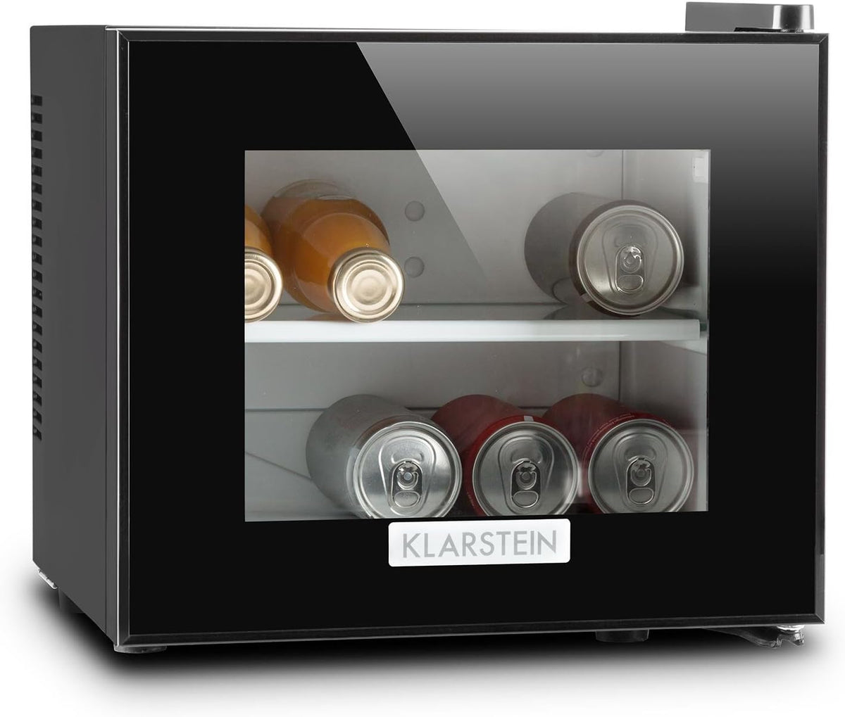 réfrigérateur KLARSTEIN | frigo, 65 W – 10 L | 30 dB, Noir – porte en verre à isolation double | éclairage intérieur)