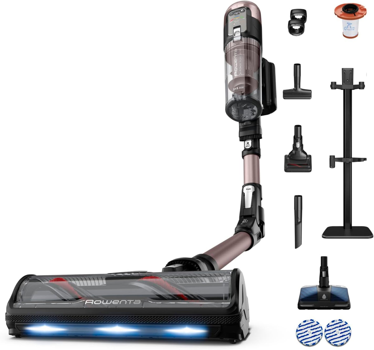Rowenta Aspirateurs balais et balais électriques, Noir/Cuivre – RH9CD9E0 X-Force Flex 16.60 Animal Aqua | Aspirateur Sans Fil