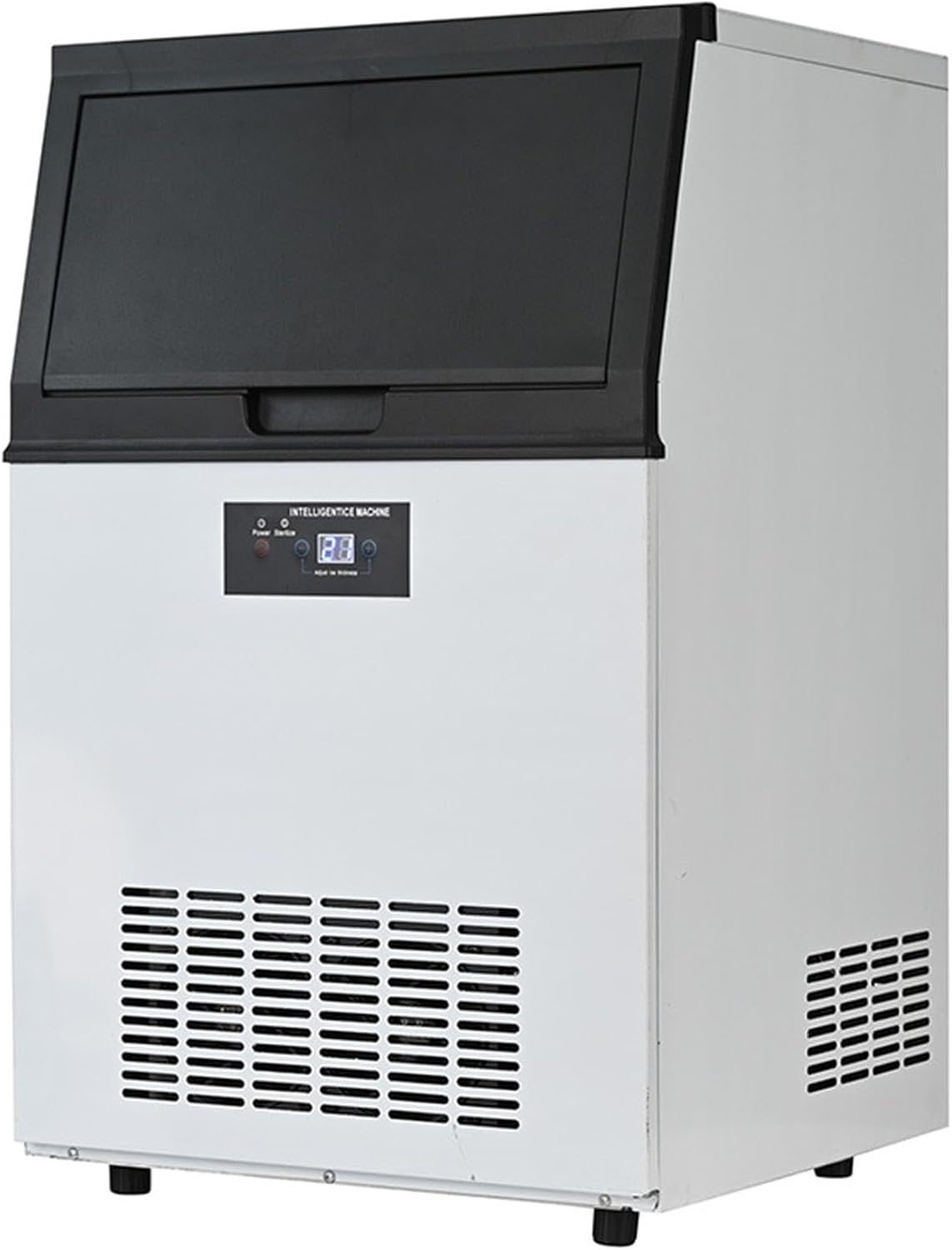 machine à glaçons SHENGSHIYU – fabrique à glaçons | 480*450*780 mm, 100 kg/24h – 380 W | 100 kg, 15 kg – Noir/Blanc