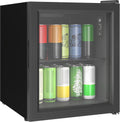 réfrigérateur HOMCOM | 46 L, Noir – à Boissons 59 Canettes | Petit Frigo Silencieux Pose Libre avec Porte en Verre Trempé Double