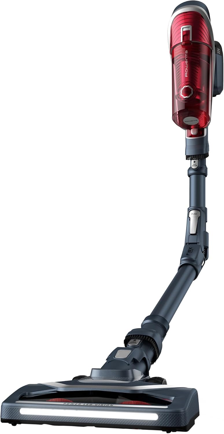 Rowenta aspirateur balai sans fil, aspirateur sans fil – Rouge/Noir | X-FORCE FLEX 8.60, Anti-allergie – Animal Care | Dépoussiérage efficace