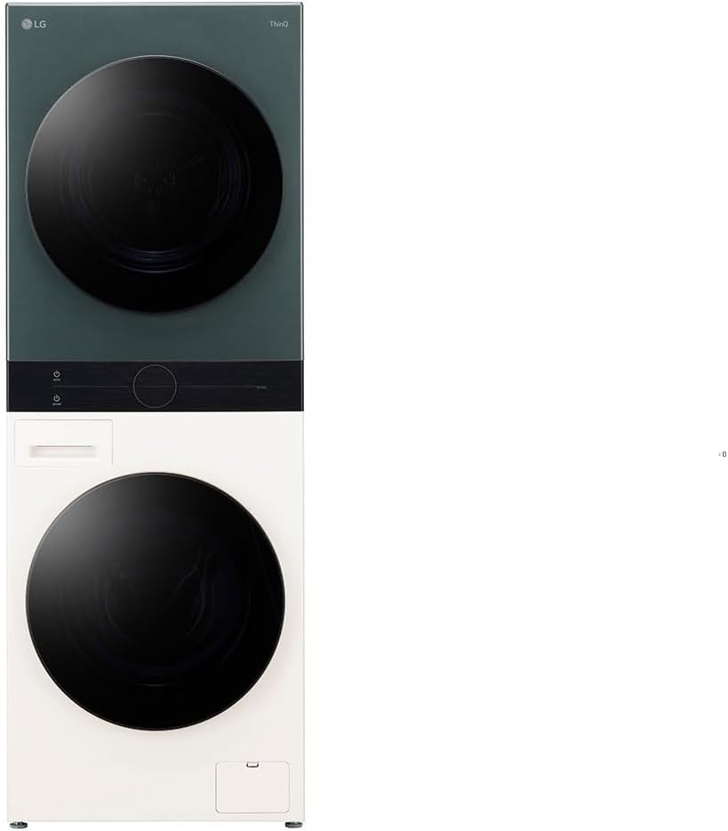 LG lave-linge, machine à laver – 12 kg | 10 kg, Noir/Blanc – + Sèche-linge - F214WT8GRBE